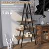 HOMCOM-Scaffale-Libreria-4-Livelli-in-Truciolato-e-Acciaio-ad-A