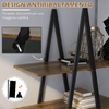 HOMCOM-Scaffale-Libreria-4-Livelli-in-Truciolato-e-Acciaio-ad-A