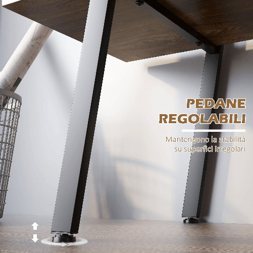 HOMCOM-Scaffale-Libreria-4-Livelli-in-Truciolato-e-Acciaio-ad-A