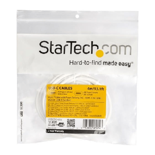 StarTech.com-Cavo-USB-C-a-USB-C-5A-PD---M-M---Bianco---4m---USB-2.0---Conforme-USB-IF