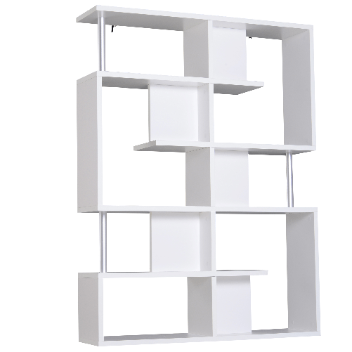 HOMCOM-Mobile-a-Scaffali-Libreria-5-Livelli-in-Legno-Bianco-120x28-6x160cm