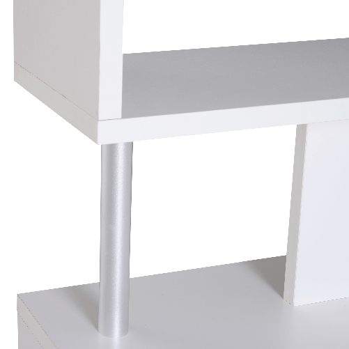 HOMCOM-Mobile-a-Scaffali-Libreria-5-Livelli-in-Legno-Bianco-120x28-6x160cm