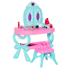 HOMCOM-Set-2-in-1-da-32pz-per-Bambine-3-6-Anni-Tavolo-per-Trucco-con-Accessori-e-Pianoforte-49-5x23x66-cm-Blu-e-Rosa