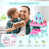 HOMCOM-Set-2-in-1-da-32pz-per-Bambine-3-6-Anni-Tavolo-per-Trucco-con-Accessori-e-Pianoforte-49-5x23x66-cm-Blu-e-Rosa