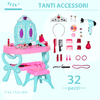 HOMCOM-Set-2-in-1-da-32pz-per-Bambine-3-6-Anni-Tavolo-per-Trucco-con-Accessori-e-Pianoforte-49-5x23x66-cm-Blu-e-Rosa