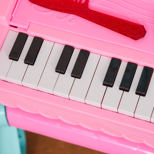 HOMCOM-Set-2-in-1-da-32pz-per-Bambine-3-6-Anni-Tavolo-per-Trucco-con-Accessori-e-Pianoforte-49-5x23x66-cm-Blu-e-Rosa