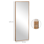 HOMCOM-Specchio-da-parete-e-da-appoggio-in-Legno-di-Pino-con-Ganci-inclusi-45x125cm