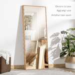 HOMCOM-Specchio-da-parete-e-da-appoggio-in-Legno-di-Pino-con-Ganci-inclusi-45x125cm