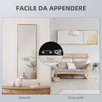 HOMCOM-Specchio-da-parete-e-da-appoggio-in-Legno-di-Pino-con-Ganci-inclusi-45x125cm