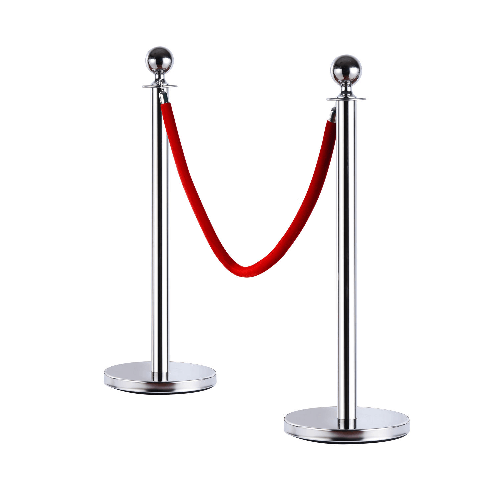 HOMCOM-Transenne-Elimina-Separacode-Paletti-di-Delimitazione-con-Corde-Rosso-Acciaio-Inox--32-x-95CM