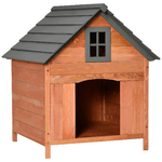 PawHut Cuccia Rialzata per Cani fino a 30 kg in Legno 81.3x91.5x98.5 cm