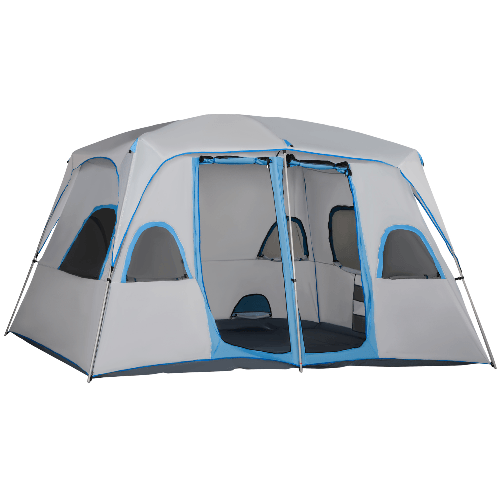 Outsunny-Tenda-da-Campeggio-4-8-Posti-con-2-Stanze-e-Finestre-Anti-UV-e-Impermeabile-Grigia