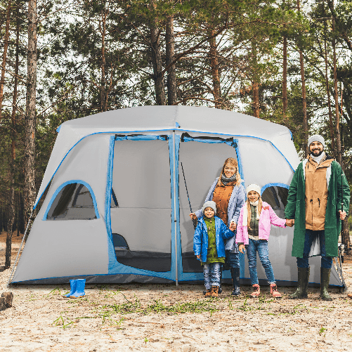 Outsunny-Tenda-da-Campeggio-4-8-Posti-con-2-Stanze-e-Finestre-Anti-UV-e-Impermeabile-Grigia