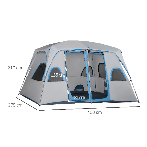 Outsunny-Tenda-da-Campeggio-4-8-Posti-con-2-Stanze-e-Finestre-Anti-UV-e-Impermeabile-Grigia