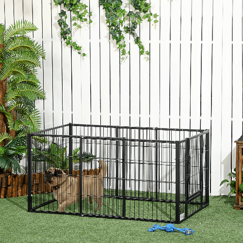 PawHut-Recinto-per-Cani-di-piccola-taglia-con-6-pannelli-per-esterni-e-Interni-82-5-150x79x61cm-Metallo