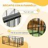 PawHut-Recinto-per-Cani-di-piccola-taglia-con-6-pannelli-per-esterni-e-Interni-82-5-150x79x61cm-Metallo
