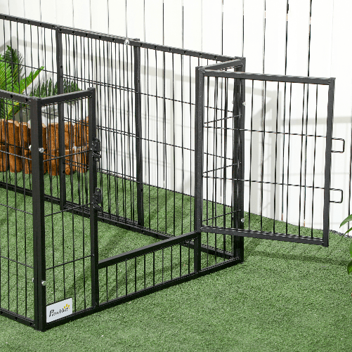 PawHut-Recinto-per-Cani-di-piccola-taglia-con-6-pannelli-per-esterni-e-Interni-82-5-150x79x61cm-Metallo