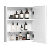 HOMCOM-Armadietto-Pensile-da-Bagno-con-1-Anta-Specchio-e-Luci-a-LED---2-Ripiani-Interni---MDF-Bianco--60-x-50-x-15cm-