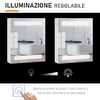 HOMCOM-Armadietto-Pensile-da-Bagno-con-1-Anta-Specchio-e-Luci-a-LED---2-Ripiani-Interni---MDF-Bianco--60-x-50-x-15cm-