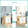 PawHut-Mobile-Lettiera-per-Gatti-con-2-Ante-e-Ripiano-Interno-Estraibile-in-Legno-60x55x62-5cm---Legno-Bianco
