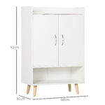 HOMCOM-Mobile-Scarpiera-Salvaspazio-in-Legno-Bianco-con-Ripiano-Aperto-Armadio-Scarpiera-di-Design-per-Ingresso-60x30x92cm