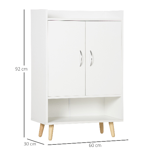 HOMCOM-Mobile-Scarpiera-Salvaspazio-in-Legno-Bianco-con-Ripiano-Aperto-Armadio-Scarpiera-di-Design-per-Ingresso-60x30x92cm