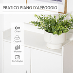 HOMCOM-Mobile-Scarpiera-Salvaspazio-in-Legno-Bianco-con-Ripiano-Aperto-Armadio-Scarpiera-di-Design-per-Ingresso-60x30x92cm