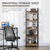 HOMCOM-Libreria-Stile-Industriale-a-5-Ripiani-in-Legno-e-Metallo-48x30x155cm-Marrone-Rustico