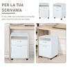 HOMCOM-Cassettiera-Portadocumenti-da-Ufficio-in-Legno-Bianco-con-2-Cassetti-4-Ruote-Ominidirezionali-40-x-35-x-60cm