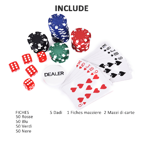 HOMCOM-Valigetta-Poker-Professionale-in-Alluminio-Set-Poker-con-200-Fiches-e-2-Mazzi-per-Texas-hold-em-e-Blackjack