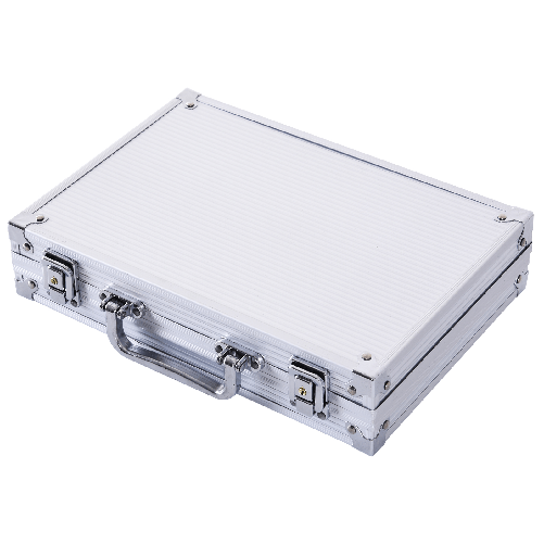 HOMCOM-Valigetta-Poker-Professionale-in-Alluminio-Set-Poker-con-200-Fiches-e-2-Mazzi-per-Texas-hold-em-e-Blackjack