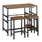 HOMCOM-Set-Tavolo-con-2-Sgabelli-Alti-da-Bar-Portabottiglie-e-Portabicchieri-in-Stile-Industriale