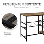 HOMCOM-Set-Tavolo-con-2-Sgabelli-Alti-da-Bar-Portabottiglie-e-Portabicchieri-in-Stile-Industriale