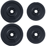 HOMCOM-Set-di-4-Dischi-Pesi-per-Bilanciere-e-Manubri-Peso-Totale-30kg-2x5kg-e-2x10kg-Nero