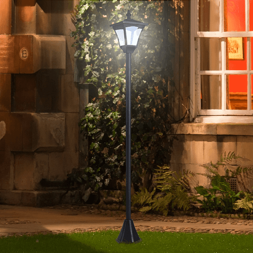 Outsunny-Lampada-da-Giardino-Lampada-da-Terra-LED-da-Esterno-a-Energia-Solare-Impermeabile-IP44-15x15x120-cm-Nero