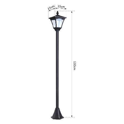 Outsunny-Lampada-da-Giardino-Lampada-da-Terra-LED-da-Esterno-a-Energia-Solare-Impermeabile-IP44-15x15x120-cm-Nero