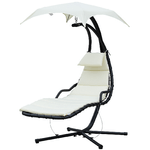 Outsunny-Lettino-Sdraio-Chaise-Longue-Prendisole-con-Tettuccio-Crema-190---115---190cm