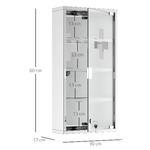 HOMCOM-Armadietto-Medicinale-Cassetta-Porta-Medicina-a-Quattro-Ripiani-in-Acciaio-Inox-30x12x60cm
