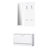 HOMCOM-Mobile-per-Ingresso-in-Legno-Set-3-Pezzi-con-Scarpiera-Appendiabiti-e-Specchio-80x27x46-5cm---Bianco