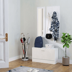 HOMCOM-Mobile-per-Ingresso-in-Legno-Set-3-Pezzi-con-Scarpiera-Appendiabiti-e-Specchio-80x27x46-5cm---Bianco