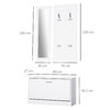 HOMCOM-Mobile-per-Ingresso-in-Legno-Set-3-Pezzi-con-Scarpiera-Appendiabiti-e-Specchio-80x27x46-5cm---Bianco