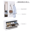 HOMCOM-Mobile-per-Ingresso-in-Legno-Set-3-Pezzi-con-Scarpiera-Appendiabiti-e-Specchio-80x27x46-5cm---Bianco