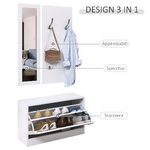 HOMCOM-Mobile-per-Ingresso-in-Legno-Set-3-Pezzi-con-Scarpiera-Appendiabiti-e-Specchio-80x27x46-5cm---Bianco