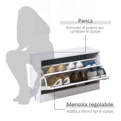 HOMCOM-Mobile-per-Ingresso-in-Legno-Set-3-Pezzi-con-Scarpiera-Appendiabiti-e-Specchio-80x27x46-5cm---Bianco
