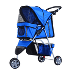 PawHut Passeggino per Cani 10 kg Pieghevole, Carrello per Cani Animali Domestici Carrozzina Blu 75 x 45 x 97cm