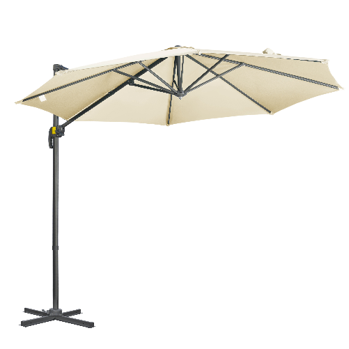 Outsunny-Ombrellone-da-Giardino-Decentrato-3x2-5-m-con-Angolazione-Regolabile-e-Girevole-a-360--Crema