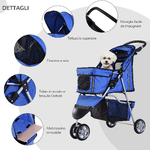 PawHut-Passeggino-per-Cani-10-kg-Pieghevole-Carrello-per-Cani-Animali-Domestici-Carrozzina-Blu-75-x-45-x-97cm