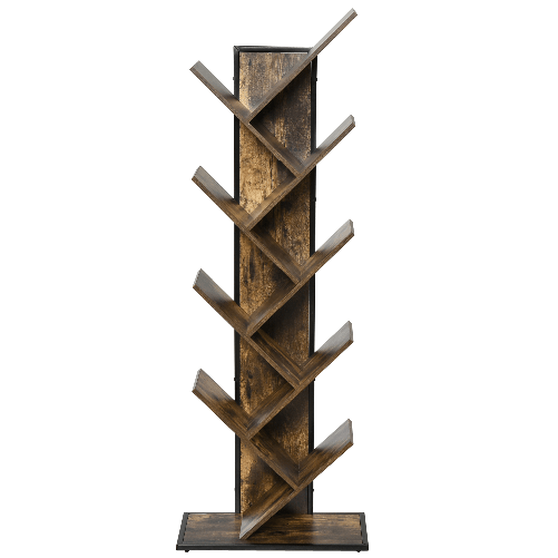 HOMCOM-scaffale-libreria-design-scaffale-in-legno-ad-Albero-in-Stile-Industriale-con-10-Ripiani-Color-Legno