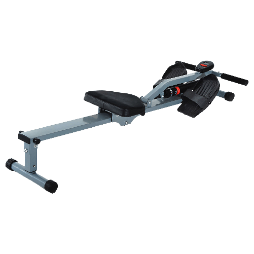 HOMCOM Vogatore Professionale a Tiraggio Centrale per Allenamento da Casa Salvaspazio con Display 130 x 47.5 x 67cm