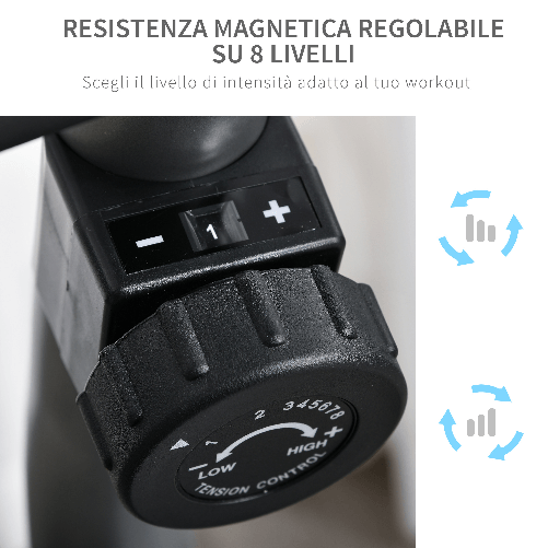 HOMCOM-Cyclette-Orizzontale-con-Schienale-e-Seduta-Regolabile-8-Resistenze-e-Monitor-LCD-121-5-136x62-5x98cm---Grigio